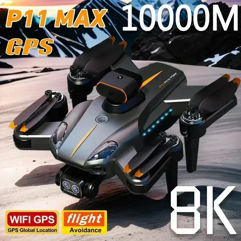 P11 Pro Max Drone 8K 5G GPS profesjonalna fotografia lotnicza HD podwójny aparat unikanie przeszkód bezszczotkowy Quadrotor prezenty dla dzieci