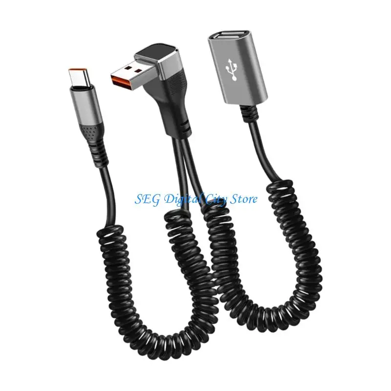 U75B Spring Coiled USB Cable Supporting 66W Charging and Fast Speed Data Transfer
