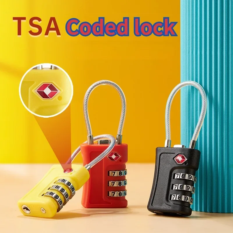 

New TSA Customs Colorful Code Lock for Travel Luggage Password Changeable Lock Contrast Color Design Padlock Cabinet Locker