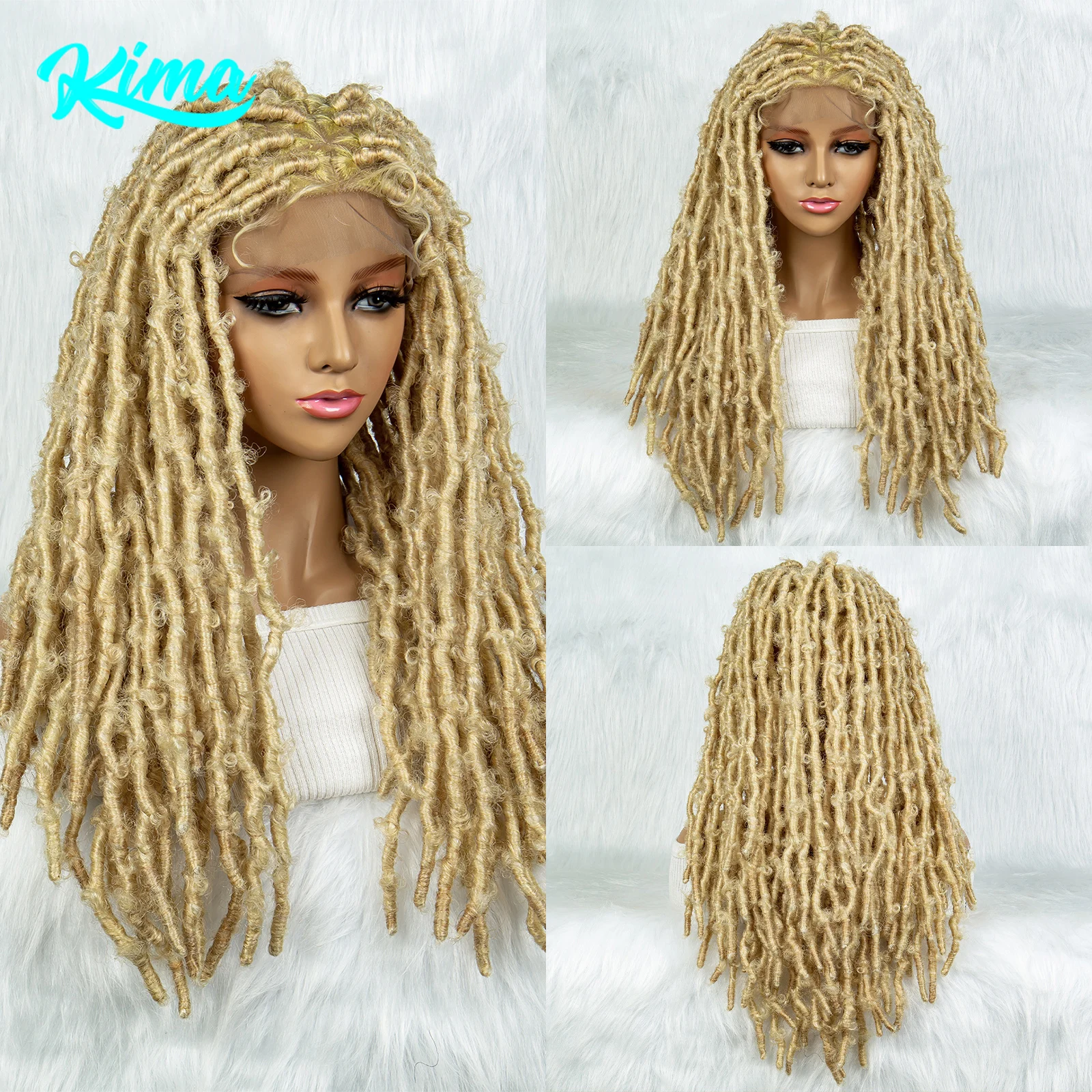 

KIMA 613 Synthetic Braided Wigs Full Lace Front Wig Dreadlock Wig 20 inches Knotless Butterfly Locs Wigs for Black Women