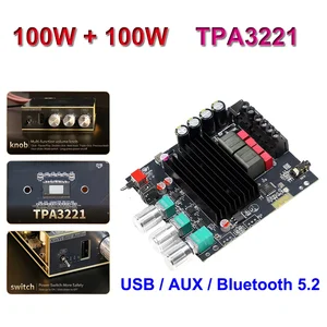 2*100W TPA3221 Bluetooth 5.2 Amplificador de alimentación Clase D USB Tarjeta de sonido Aux AUDIO AUDIO AUDIO EQUP EQUP 8 mejores ventas TPA3221 Amplificador - №3