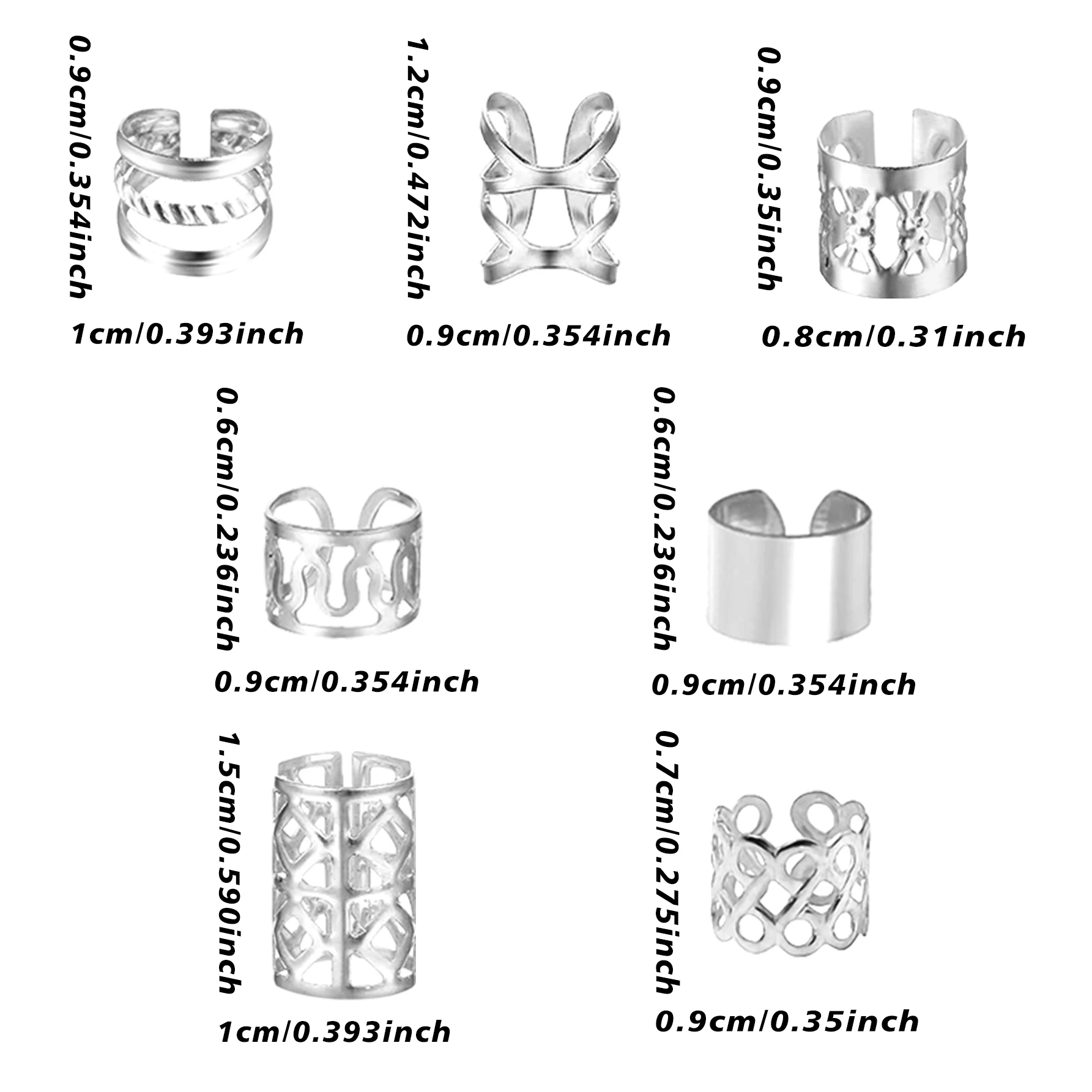 70pcs Versatile Adjustable Hair Cuffs Collection