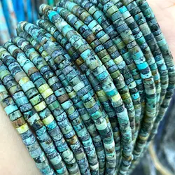 Natural Stone African Turquoise 2*4MM Flat Rondelle Spacer Beads for Jewelry Making Diy Bracelet Necklace Accessories 15inch