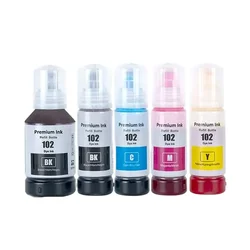 102 Premium Refill Ink Compatible for Epson EcoTank ET-2700/ET-2750/ET-2751/ET-2756/ET-2850/ET-2851/ET-2856 Printer