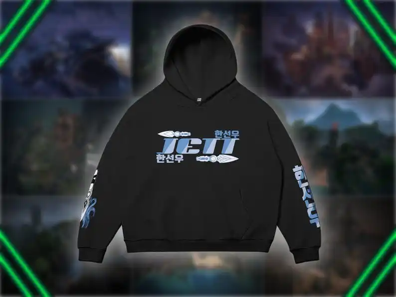 Jett Hoodie. Valorant Jett Hoodie Gift. Gamer Gift for Valorant Lover. Young Glitch Gaming Hoodie. Birthday Gift for Jett Main.