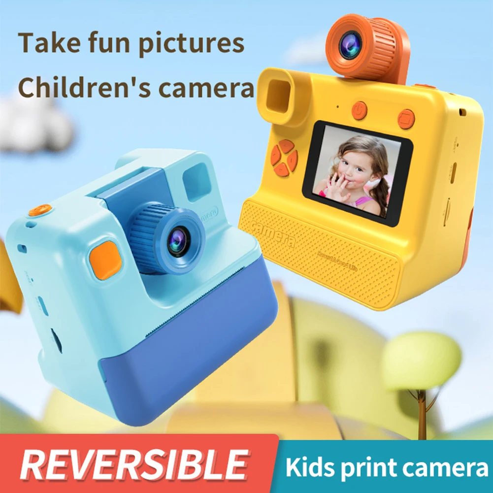 Kids Instant Print Camera Zero Ink Digital Photo Camera with 3 Rolls Print Paper Child Toy Camera for Christmas/Birthday/Holiday