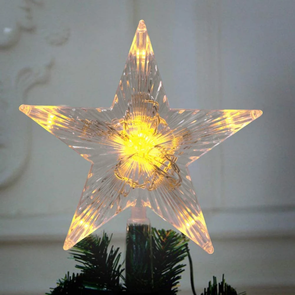 Christmas Tree Top Star LED Light Lamp Christmas Decorations For Home Xmas Tree Ornaments Navidad New Year 2023 Natal Noel