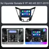 ヒュンダイ ソナタ6 YF i40 i45 2011-2015用 ワイヤレスCarPlay搭載 Android 14 カーラジオ 4Gマルチメディアプレーヤー GPSナビゲーション 2din非対応 6