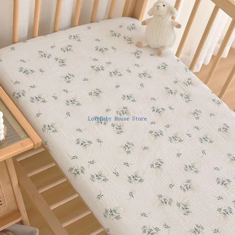 ملاءة سرير أطفال قطنية BX0D ناعمة ومسامية، ملاءة سرير أطفال بنمط جميل #4