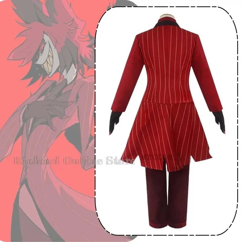 Sisi 2233Alastor Anime Hazbin Hotel disfraz ropa peluca uniforme Cosplay gafas Alastor vestido de actuación Hallow