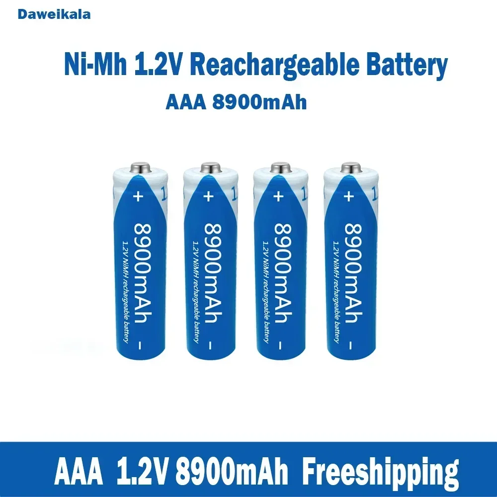 Wholesale nickel hydrogen AAA 1.2V rechargeable batteries, large capacity 8900mAh KTV microphones and toy batteries