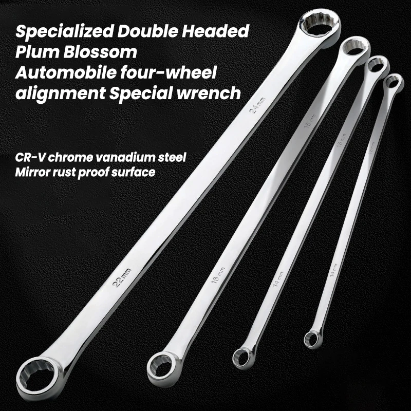 Plum Shaped Four-Wheel Alignment Extra Long Double Headed Flat Wrench Special Auto Repair Tool Aviation Car Repair Hand Tools