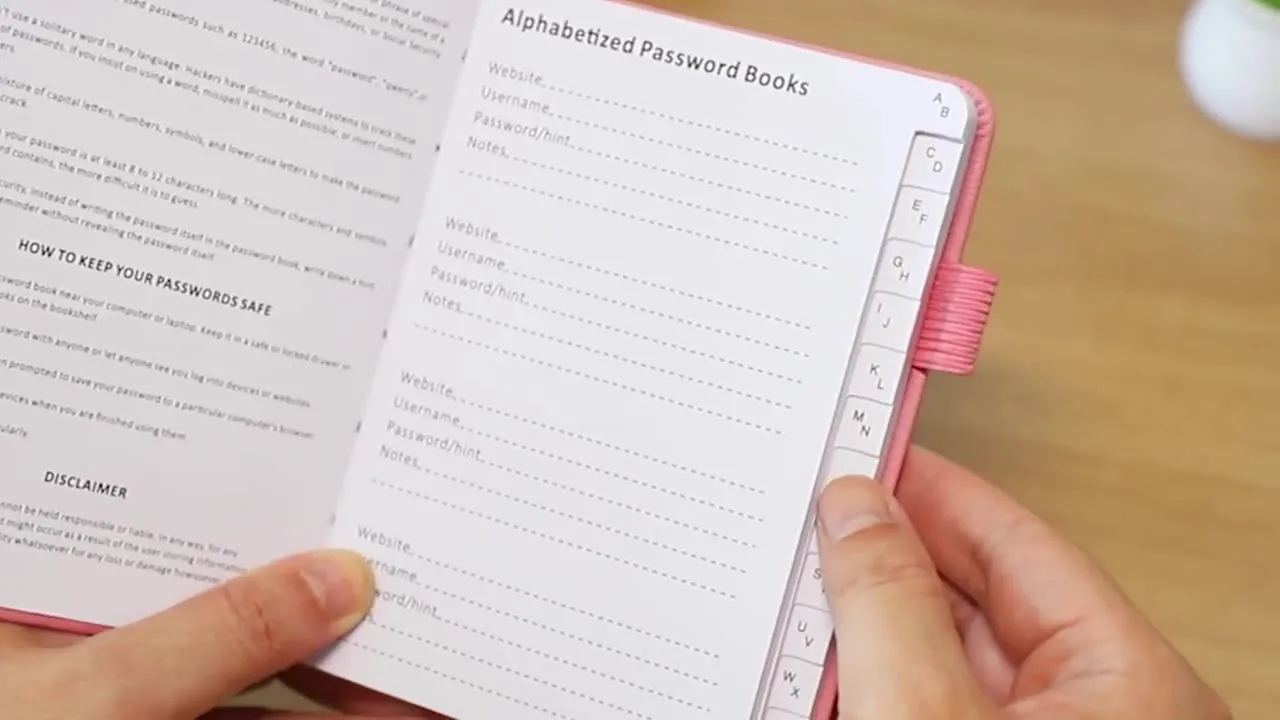 Ultimate Password Logbook - Personal Organizers with Alphabetical Tabs, Hardcover Notebook, -  Pocket-Size Convenience