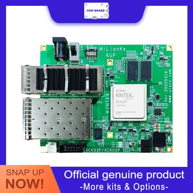 Milinker MLK-CU02-KU3PKU5P FPGA Core Module, Xilinx UltraScale+ with advanced 100G GTH/GTY transceivers.