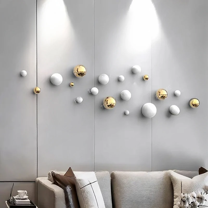 

Nordic Stainless Steel Ball Living Room Wall Decoration Ball Home Accessories Hotel Commercial Space Shop Wall Hanging