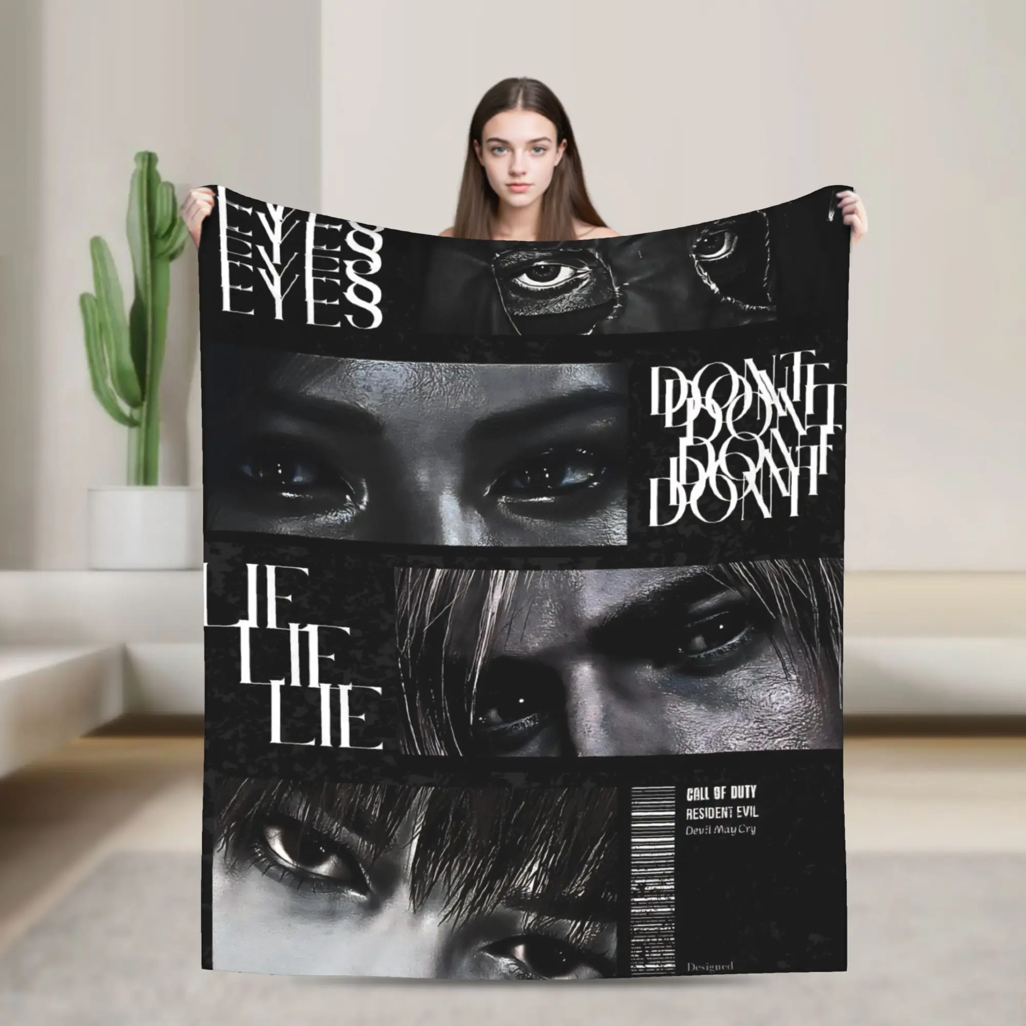 Leon Kennedy Resident Evil Flannel Blanket  Super Soft Throw Blanket for Outdoor Camping Fluffy Bedspread Sofa Bed Cover