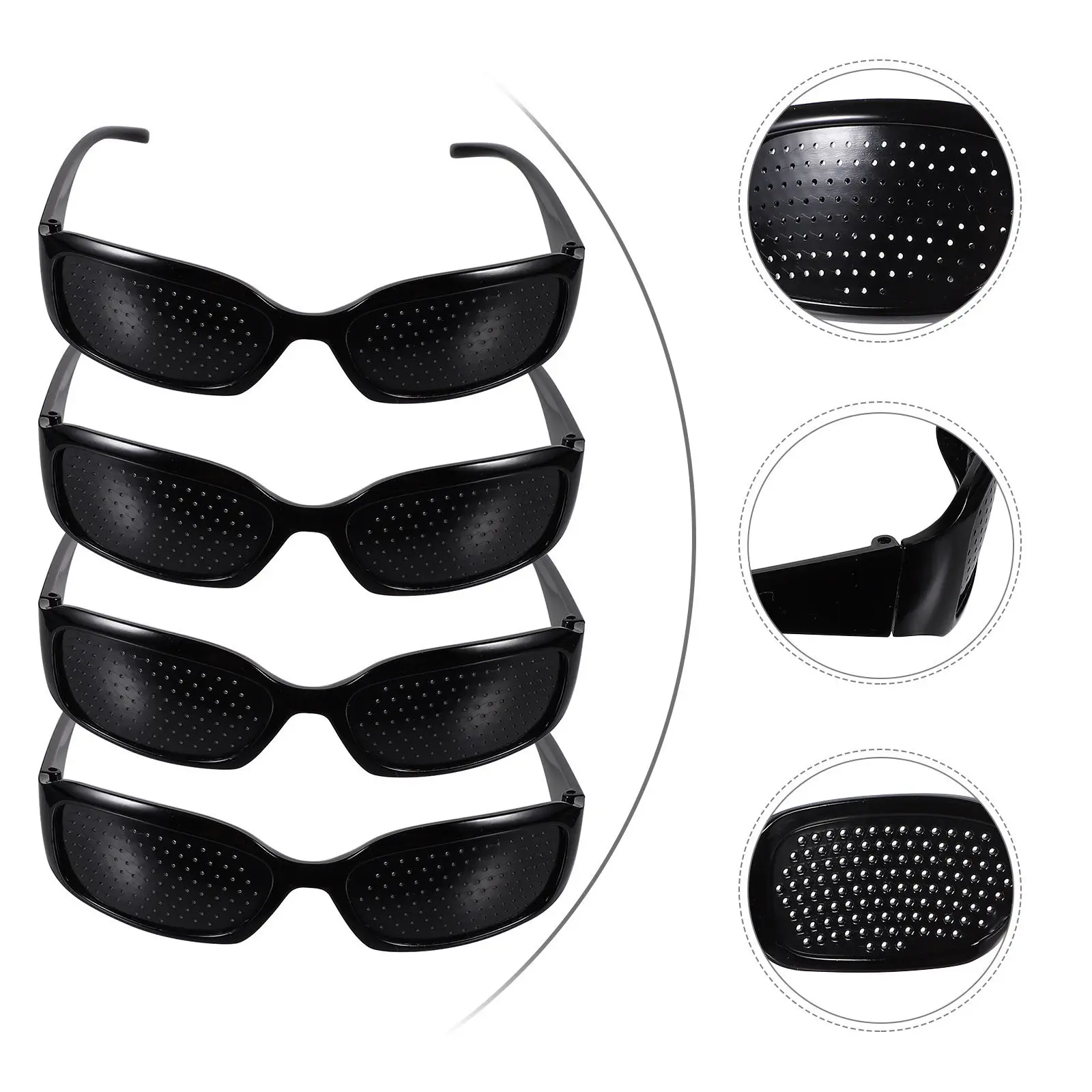 

Pinhole Glasses Black Frame Lightweight Resin Pc Anti-Fatigue Eye Protection Eyewear Vision Correction Glasses for Myopia