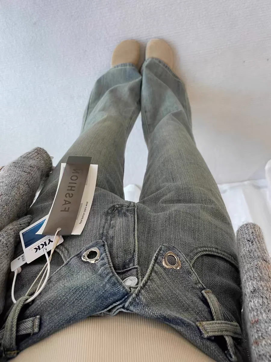 

Loose Micro-flared Denim Jeans Women's Spring Summer New plus Size Retro High Waist Slimming Hoof Pants