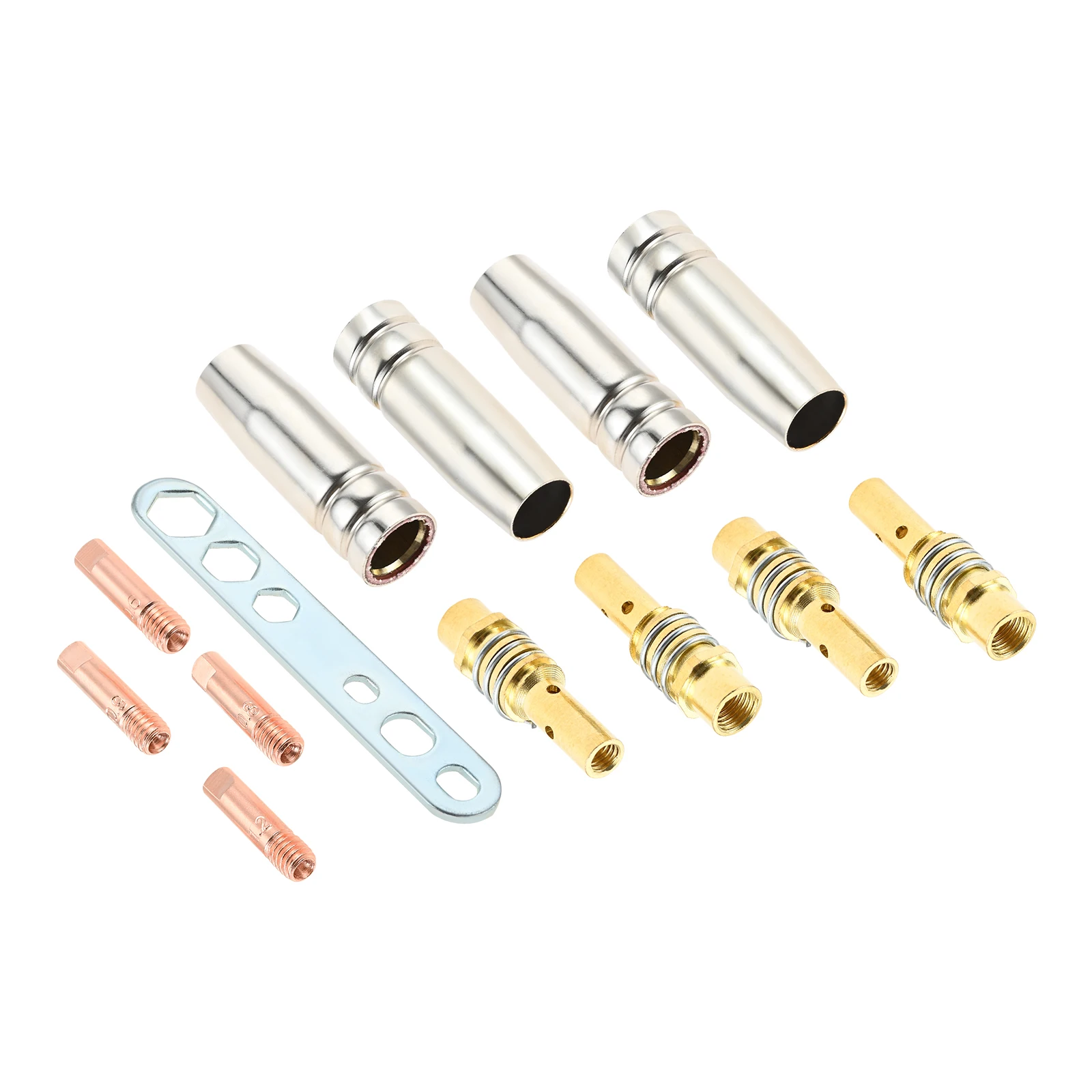 29PCS MIG Welding Gun Accessory Kit With Nozzle 0.6/0.8/0.9/1.0/1.2mm Contact Tip Rod Special Wrench For All MB-15Ak Series