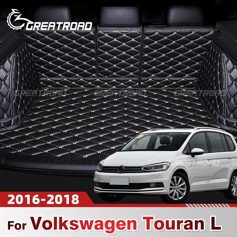 

Auto Full Coverage Trunk Mat For VOLKSWAGEN VW Touran L 2016-2018 17 Car Boot Cover Pad Interior Protector Accessories