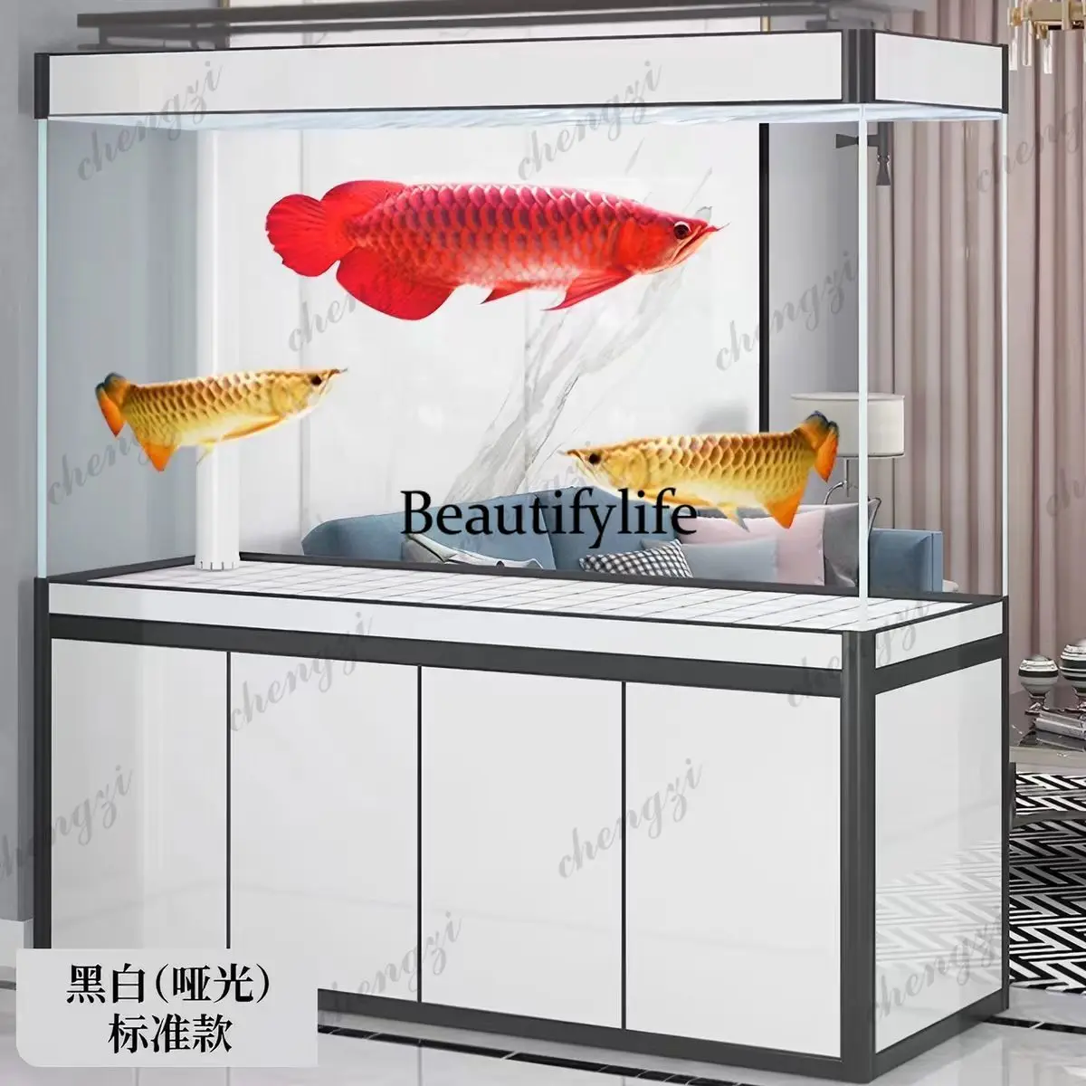 cqyHigh-end fish tank medium and large living room household water-free box industrial arowana tank new model