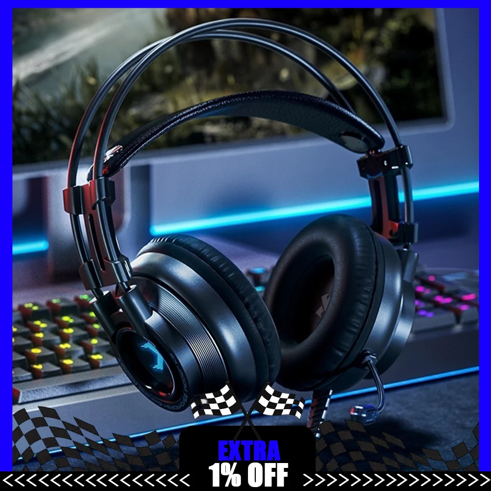 

Игровая гарнитура Siberia K9PRO с объемным звуком 7.1, 50-мм динамиками и подсветкой, легкая, для ПК