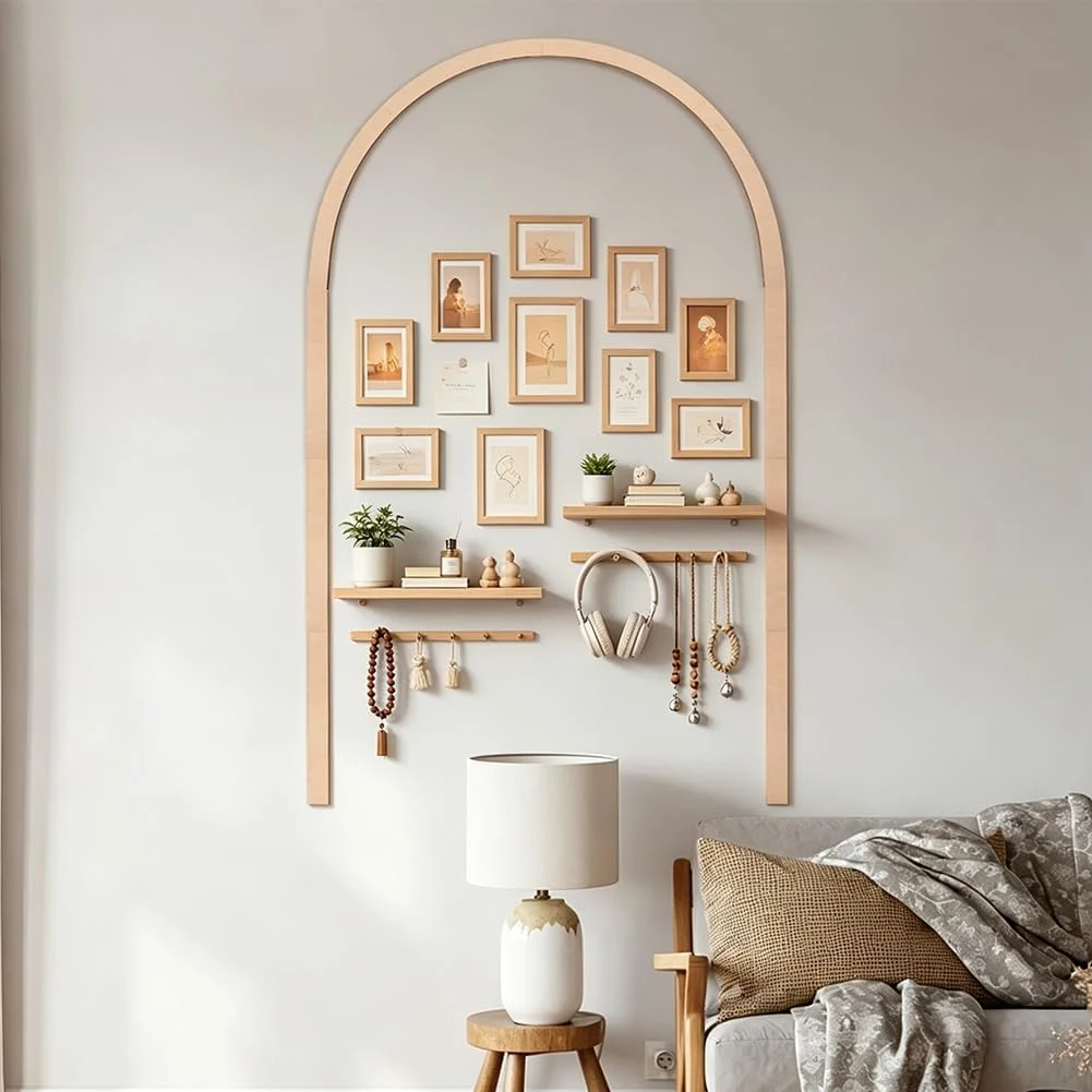 Unfinished Scalloped Wood Trim Wall Arch 90 x 150 cm, Modular Wall Decor Wall Molding wood arch moulding