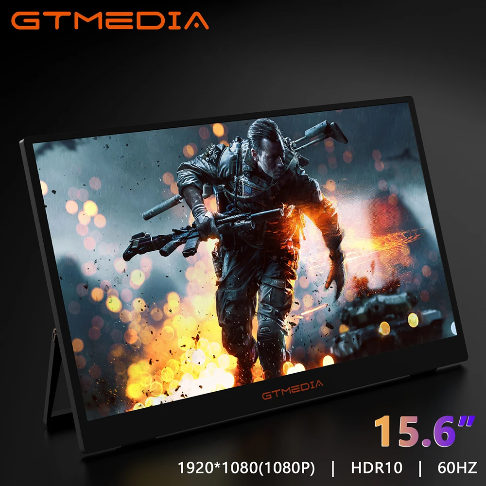 

GTMEDIA Mate 156F Portable Monitor 15.6 FHD IPS 1920*1080 Gaming Display For Laptop,Xbox,Switch , PS4/5 with Mini HDMI,Type-C