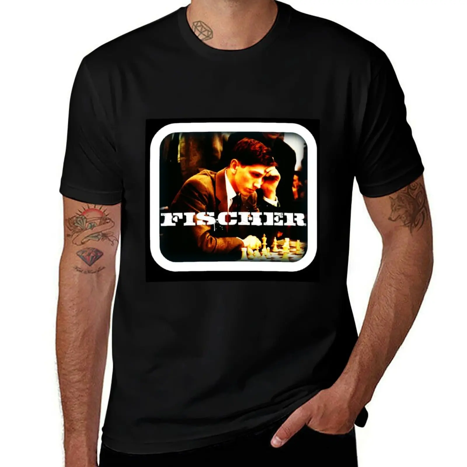 American Chess Grandmaster Bobby Fischer T-Shirt Simple Print Design T-Shirt