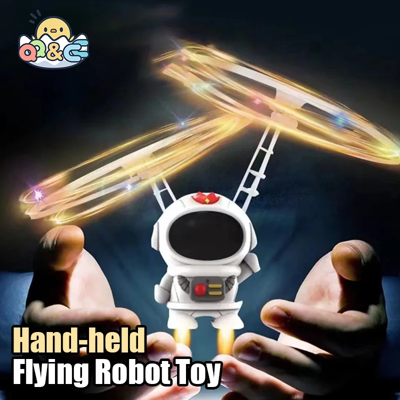 

Flying Robot Astronaut Novelty Kids Toys Aircraft High-Tech Hand-Controlled Drone Interactive Dual Wing with Lights Outdoor Gift