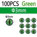 100pcs Green 3mm