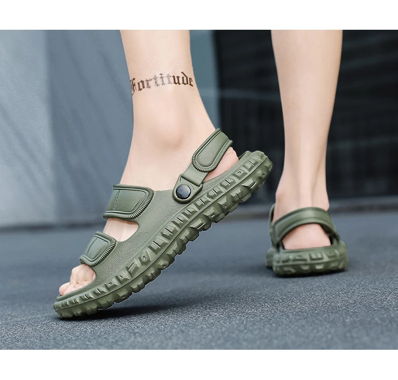 Sommerliche Übergrößen-Herrensandalen: Outdoor-Freizeitschuhe, Leder-Gartenschuhe, Rutschfeste Römerschuhe, Strand-Flip-Flops – Detail 20
