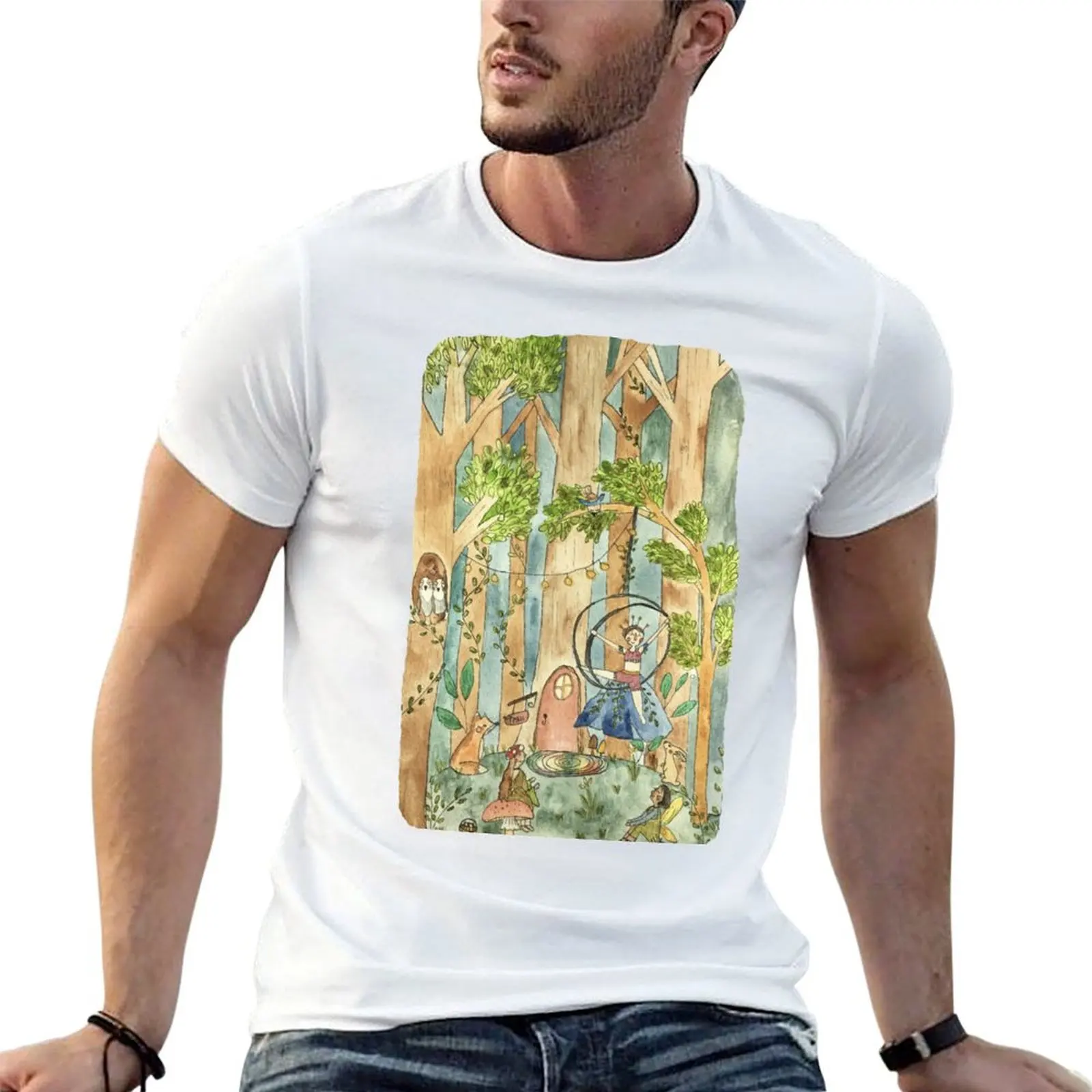 

man Woodland Fairy 100% humor Aerial cotton shirts shirts T-Shirt dark Performance Hoop t funny t