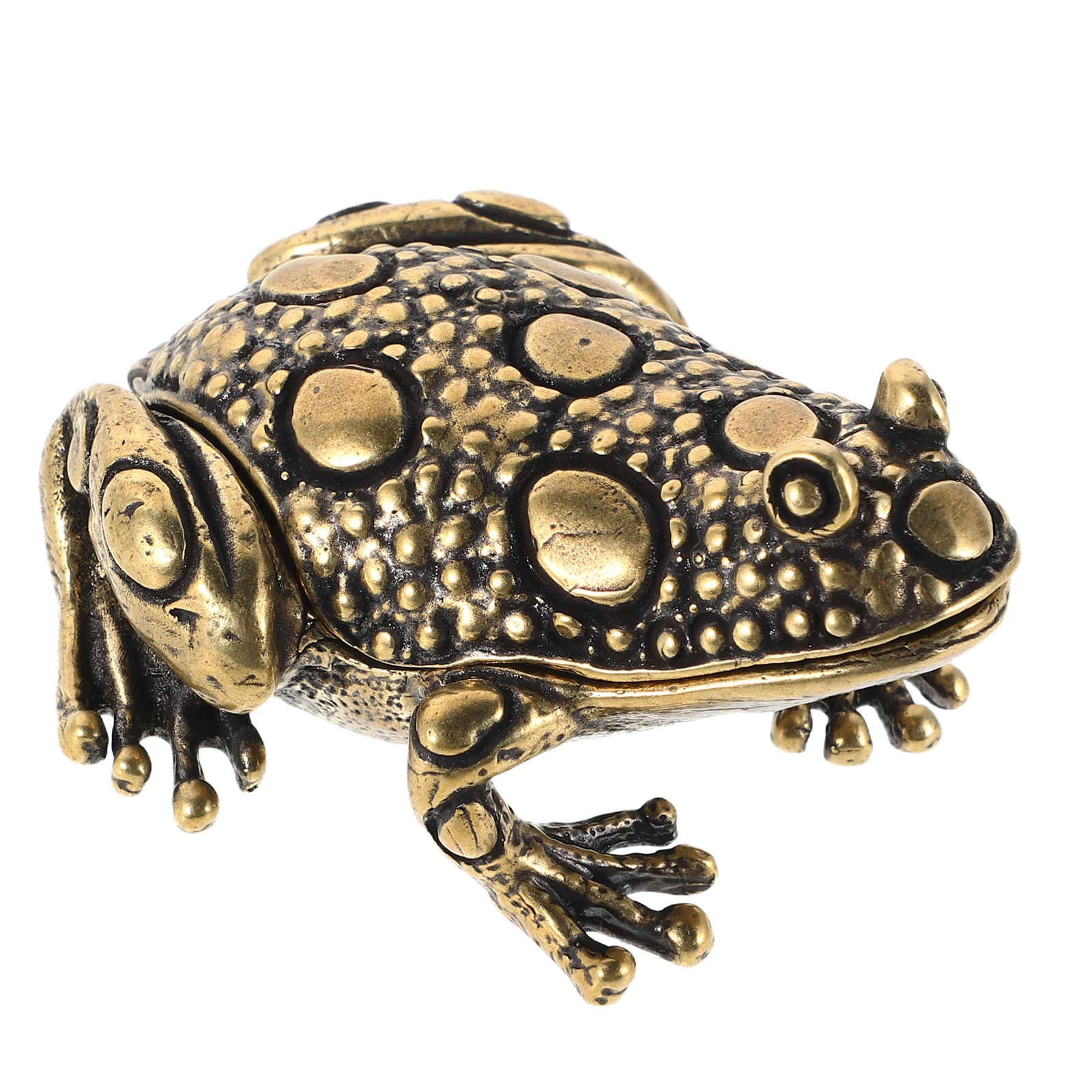

Toad Figurine Jewelry Box Rustic Texture Storage Case for Rings Coins Small Treasures Home Office Decor