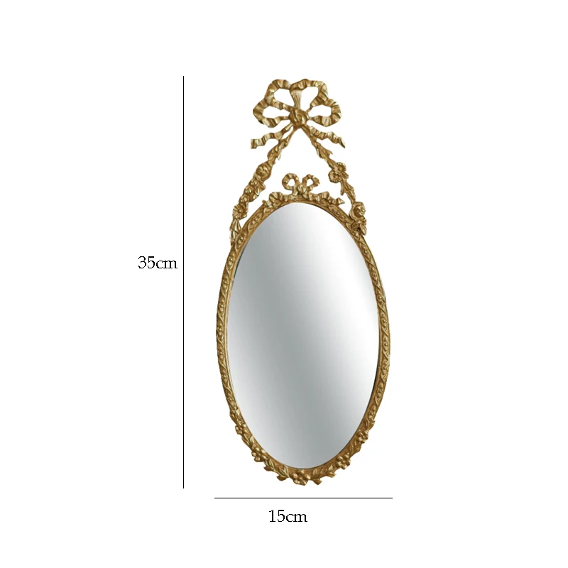 Minimally Carved Frame Retro Mirror Room Decoration Mirror Pendant Home Accessories