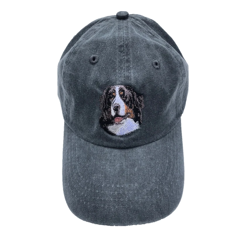 High Quality Wash Cotton Dog Bernese Mountain Snapback Baseball Cap For Men Women Adjustable Hip Hop Dad Hat Garros Dropshipping