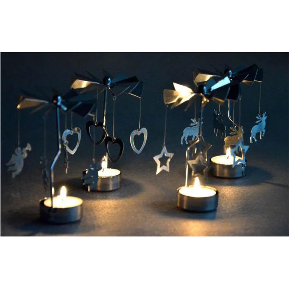 حامل دوار مصنوع من خليط معدني من الحديد الذي لا يدخن للشاي وحامل دائري لحفلات الزفاف وديكور المنزل باللون الفضي #6