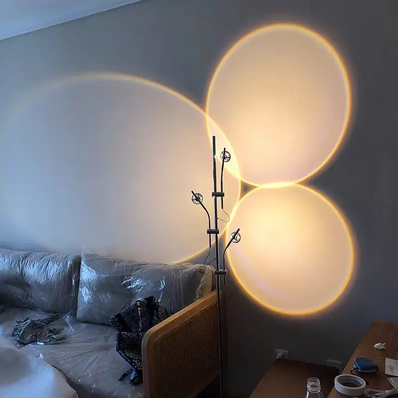 Sunset Atmosphere Art Lamp Design Photosensitive Shadow Floor Light Living Rooms Background Lamps Fashion Setting Sun Room Decor