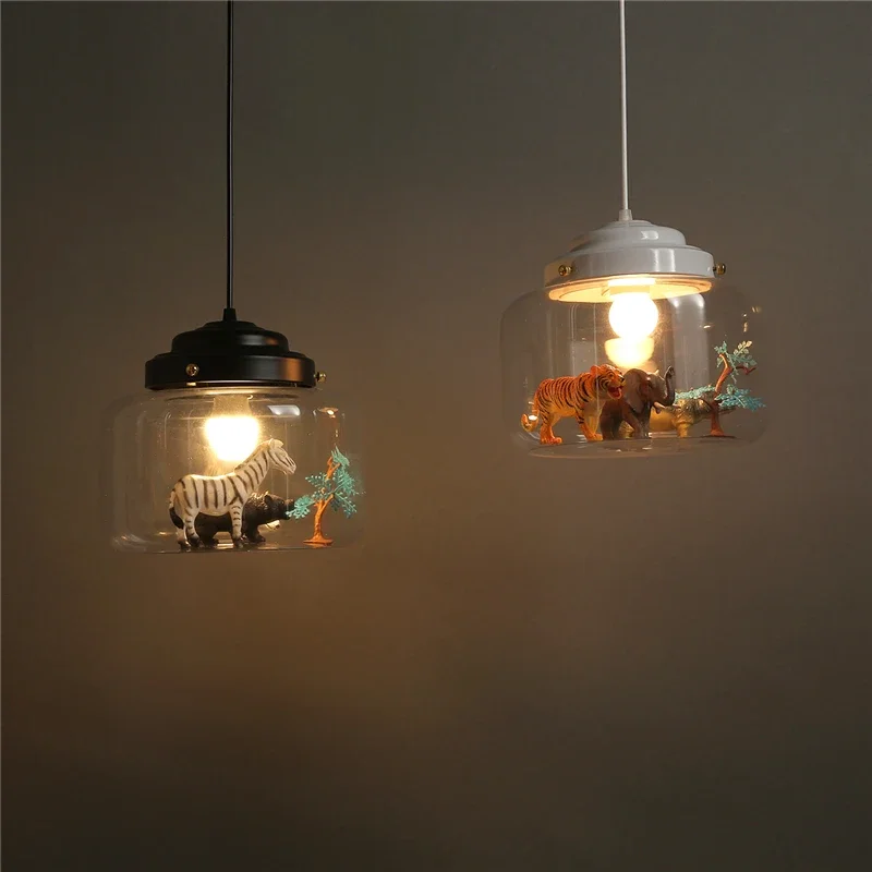 Imagem -03 - Nordic Cartoon Pendant Lights Iluminação Led Animal Bonito Lâmpadas Suspensas para o Quarto das Crianças Lâmpada de Vidro para Quarto Decoração para Casa Presente