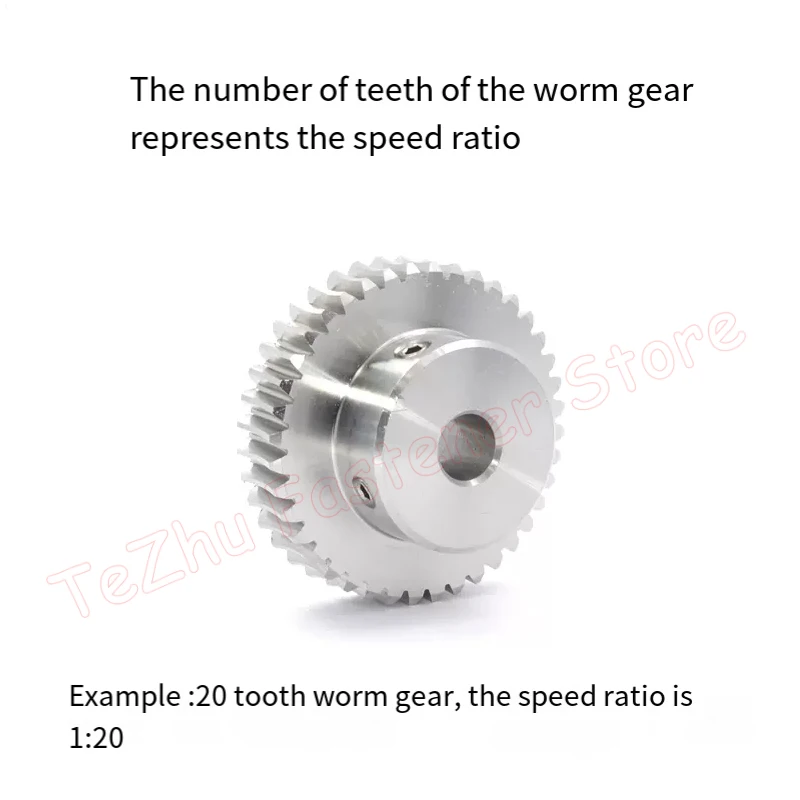 1pc 1M Stainless Steel Worm Gears Speed Ratio 15/20/25/30/35/40/50/60 1 Module Turbine Worm Gear Reducer Parts