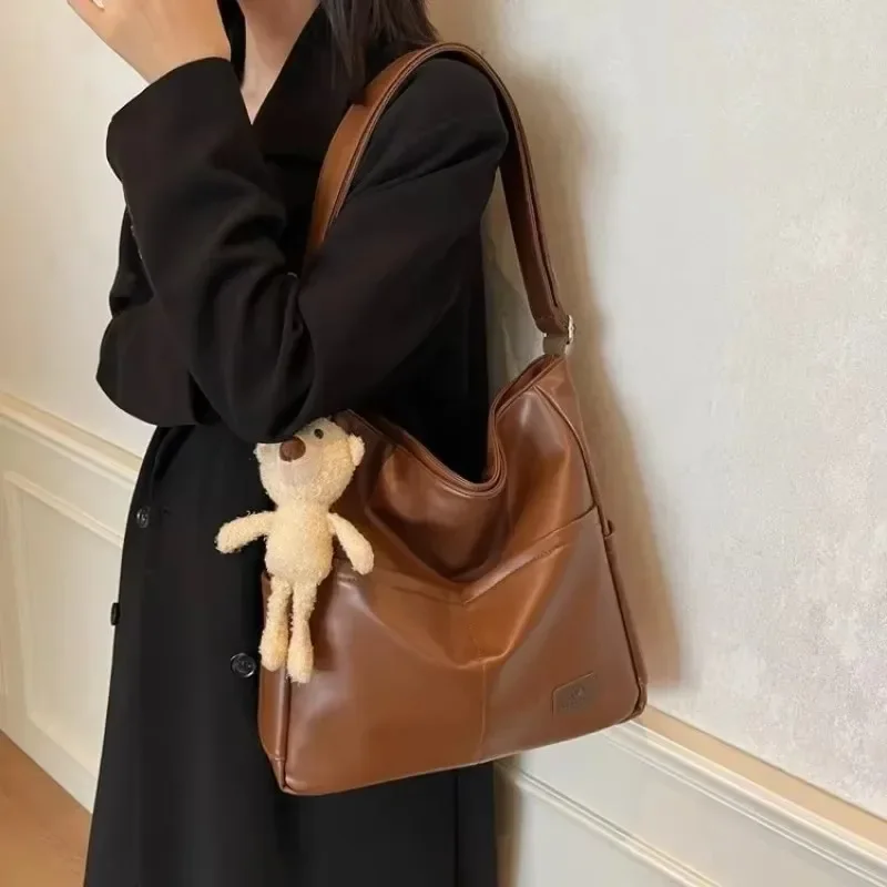 

Soft Solid Color Large Capacity Shoulder Bags Zipper PU 2025 New High Quality Simple Fashion Versatile New Crossbody Bags