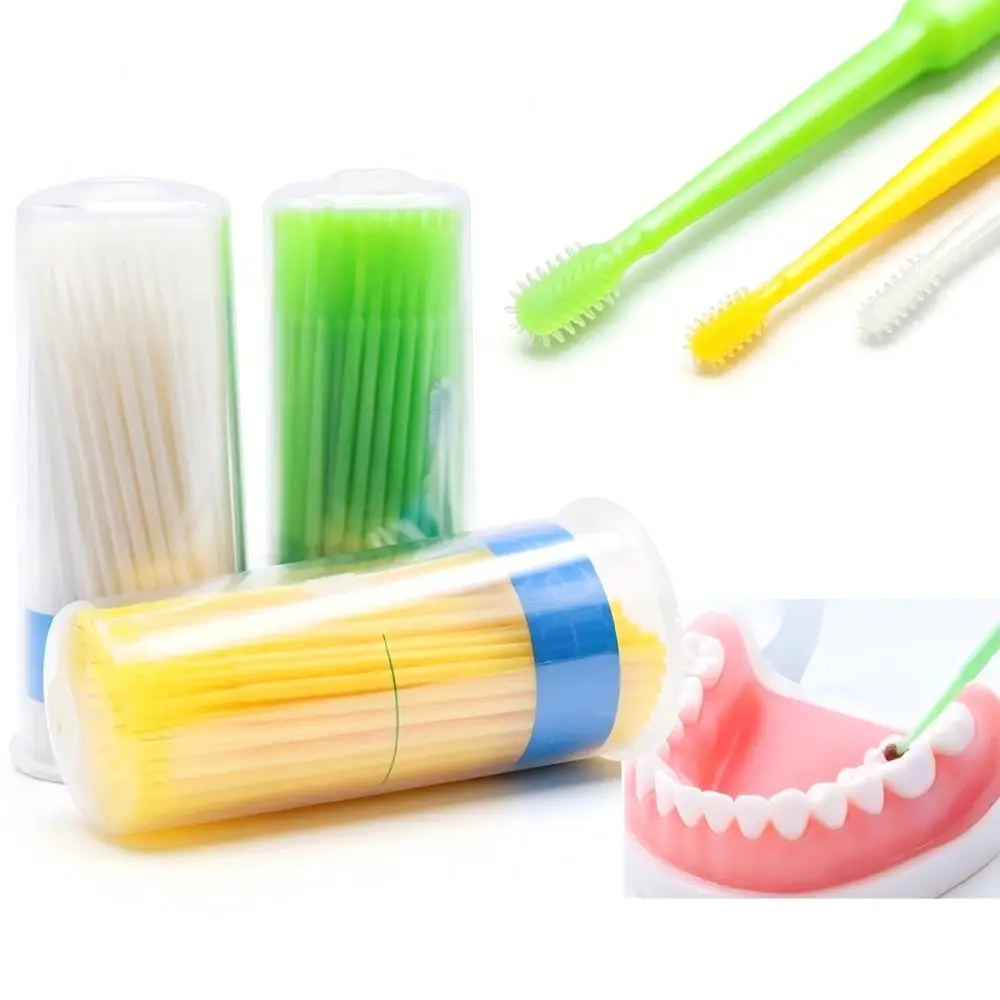 100pcs/Box Dental Disposable Silicone Micro Applicators S/M/L Size Fiber-Free brush Oral Care Dentistry Consumable
