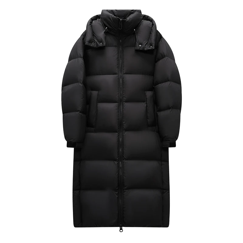 High Quality Men's Warm Long-Length Hooded Duck Down Jackets 2025 Winter Windproof Thicken Puffer Coat Outwear Padded Top Parkas