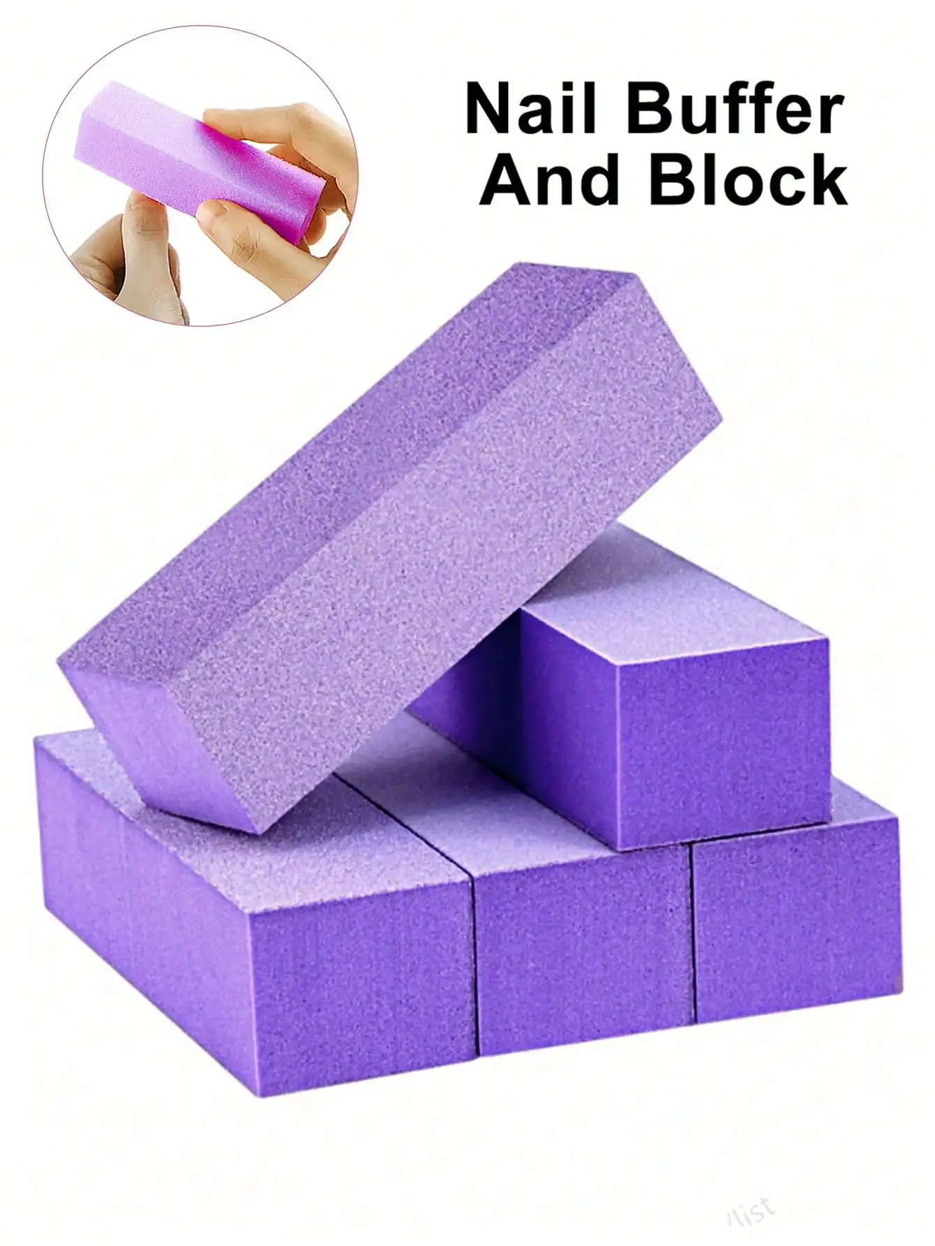 

Набор из 5 буфиров для ногтей, средняя/мелкая зернистость 100/180, для финишной обработки акриловых и гелевых ногтей, 3-сторонние, профессиональные