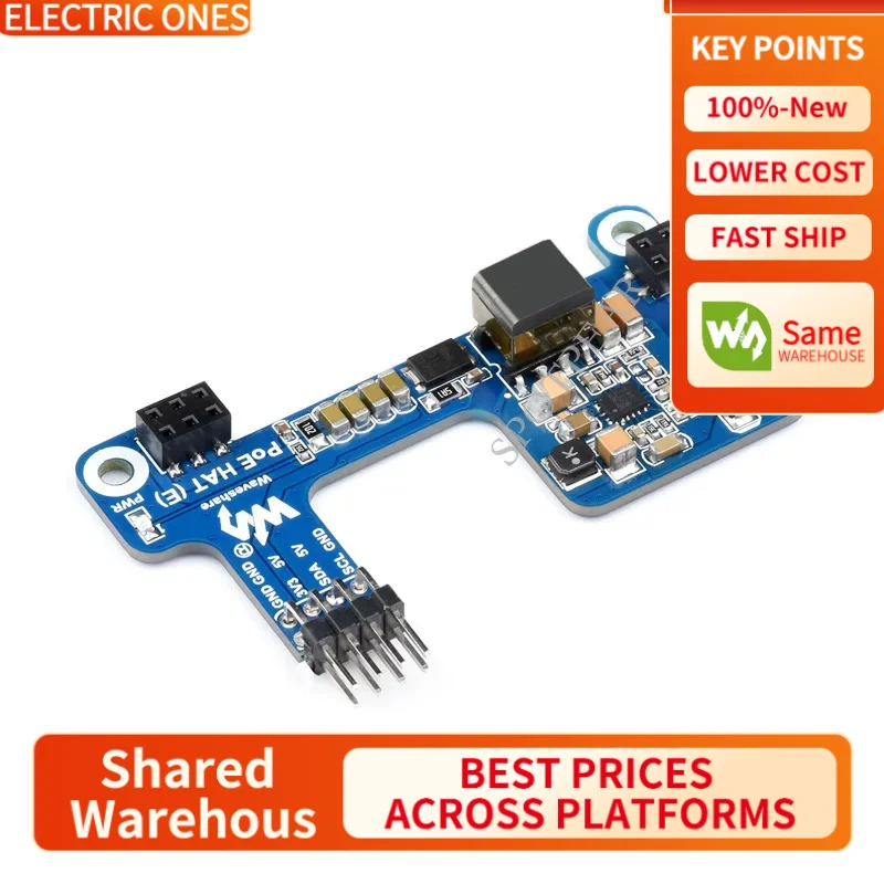 

【Waveshare genuine】Raspberry Pi 3B+/ 4 Model B 4B PoE HAT Power over Ethernet HAT 802.3af-compliant
