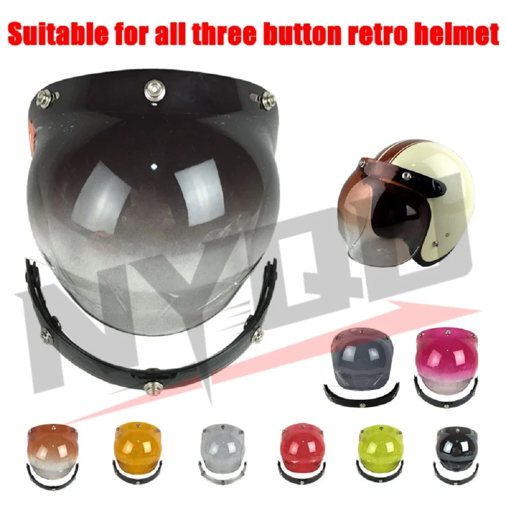 Universal Vintage Bubble Visor High Quality Open Face Motorcycle Helmet Visor 12 Color Available Retro helmet Windshield Shield