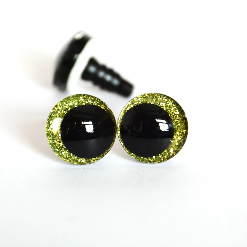 20pcs 12mm 14mm 16mm 18mm 20mm 25mm Round Cartoon glitter toy safety eyes doll pupil eyes with washer for handpaint eyes