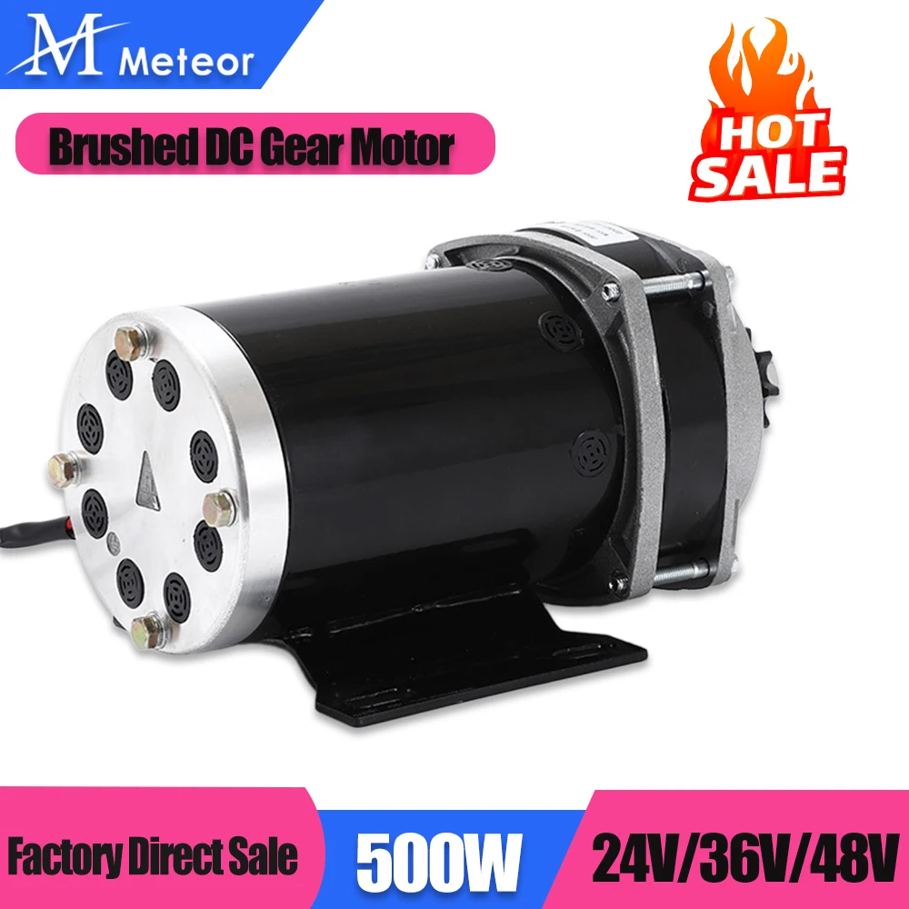 Meteor 5000W 500W 800W 1000W 12V 36V 48V DC Motor Micro Brushed Motor Brushed Permanent Magnet 500RPM Gear Electric Motor