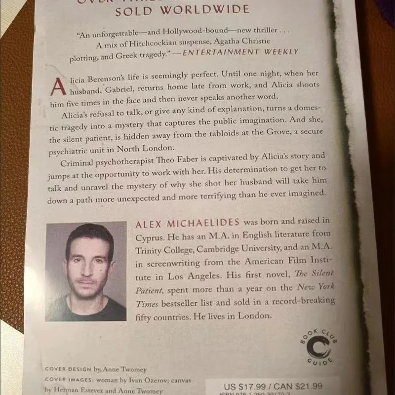 كتاب مايكليدز بيبر باك للرواية الإنجليزية الأكثر مبيعًا، كتاب جديد للمريض الصامت من أليكس