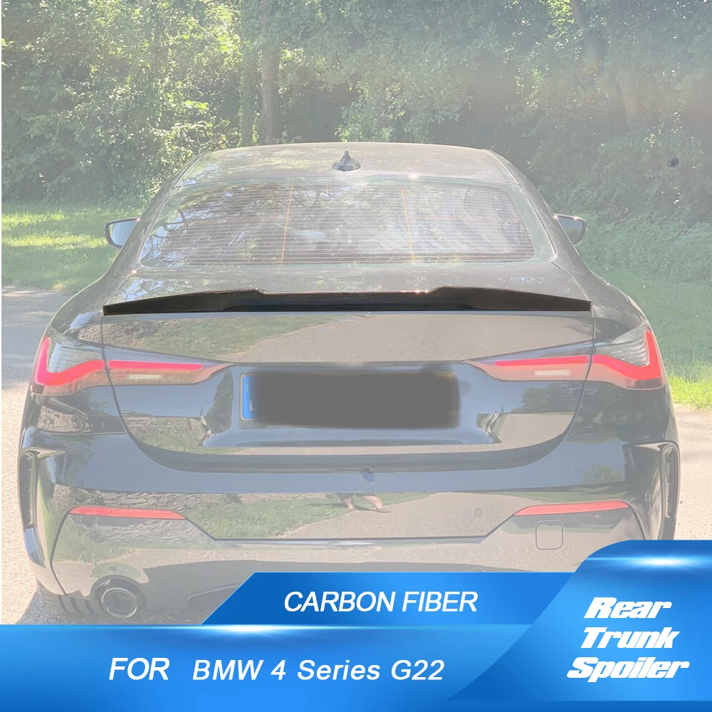 

Car Rear Trunk Spoiler Wing Lip for BMW 4 Series G22 Coupe 428i 430i 2021-2023 Rear Trunk Boot Lip Wing Spoiler Carbon Fiber
